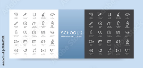 Set of Vector School Icons Illustration can be used as Logo or Icon in premium quality