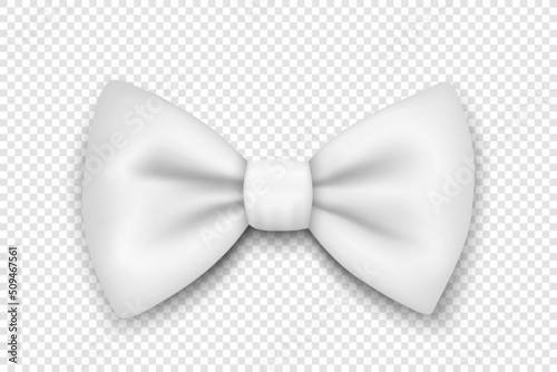 Tableau sur toile Vector 3d Realistic White Textured Bow Tie Icon Closeup Isolated