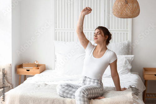 Morning of pretty young wom...