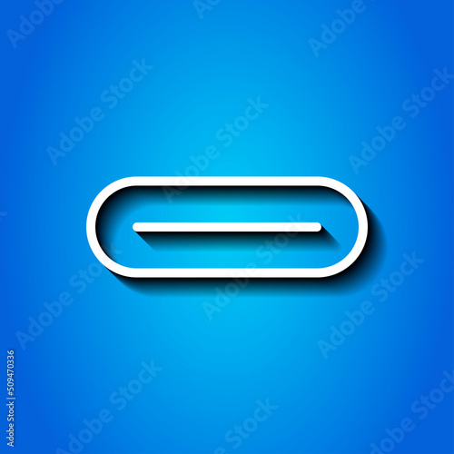 USB-C simple icon vector. Flat design. White icon with shadow on blue background