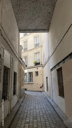 Narrow passage in old city center Paris