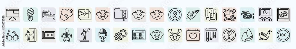 thin line user interface icons set. outline icons such as screen in ...