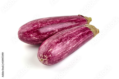 Wallpaper Mural Purple striped eggplant, isolated on white background. Torontodigital.ca