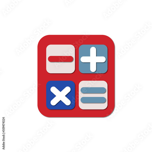  Calculator icon isolated on white. 3d rendered. Icon for business, seo and social media marketing