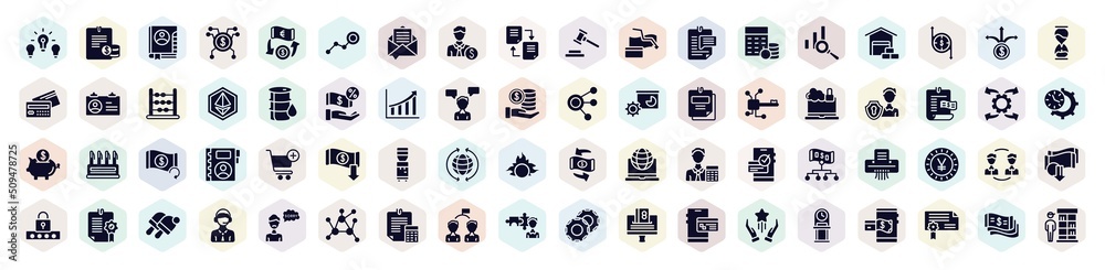 business filled icons set. glyph icons such as difference, address book, banker, budgeting, oil barrel, personal security, water dispenser, peer to peer, cooperate icon. business filled icons set. glyph icons such as difference, address book, banker, budgeting, oil barrel, personal security, water dispenser, peer to peer, cooperate icon.