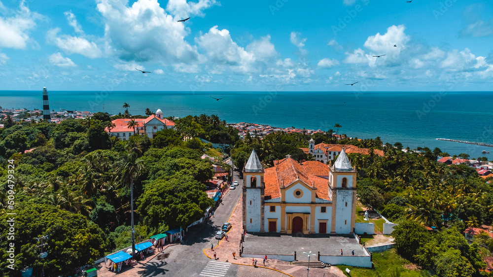 Obraz premium Olinda Pernambuco Recife Litoral Praia Centro Histórico Igrejas Coral Oceano Natureza Sol Verão Arquitetura Cidade Brasil Drone Turismo Viagem Viaja