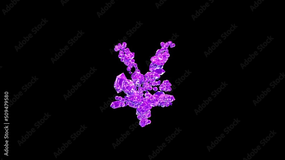 rose gem stones yen symbol with animated reflections on black, isolated - loop video rose gem stones yen symbol with animated reflections on black, isolated - loop video