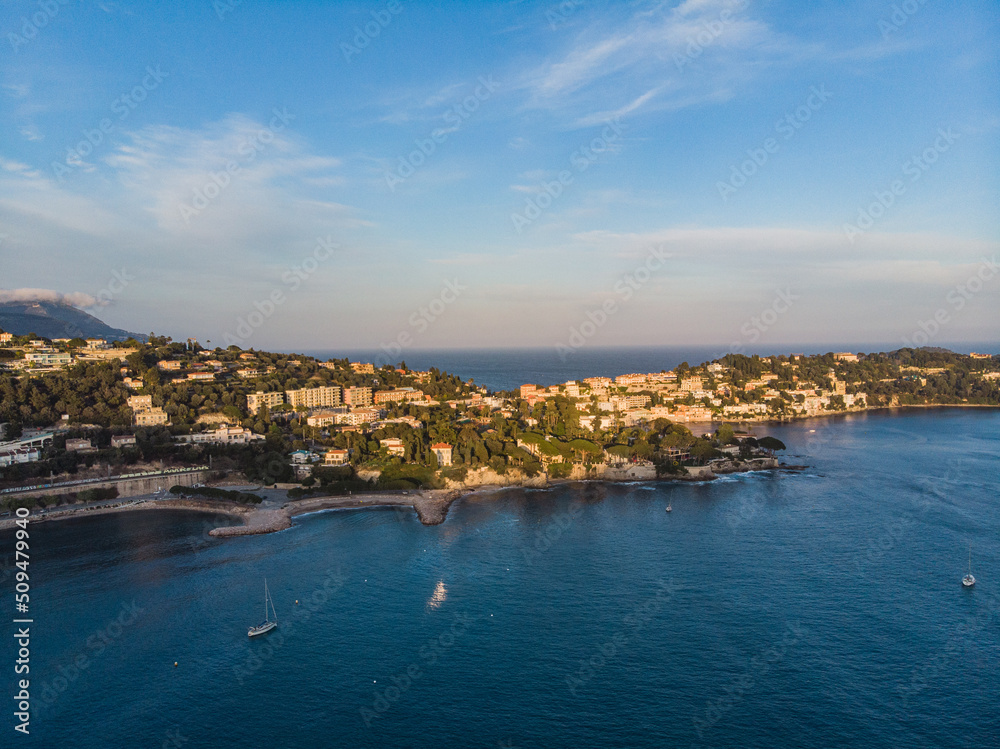Drone French Riviera Aerial Nice France Villefranche-sur-mer Cote d'azur