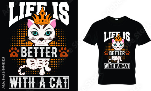 Cat t shirt design template... photo