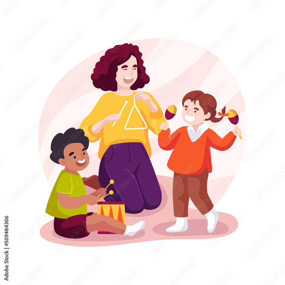 Play toy instruments isolated cartoon vector illustration. Play toy instruments isolated cartoon vector illustration.