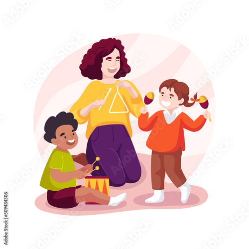 Play toy instruments isolated cartoon vector illustration.