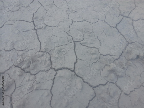 dried and cracked black soil surface