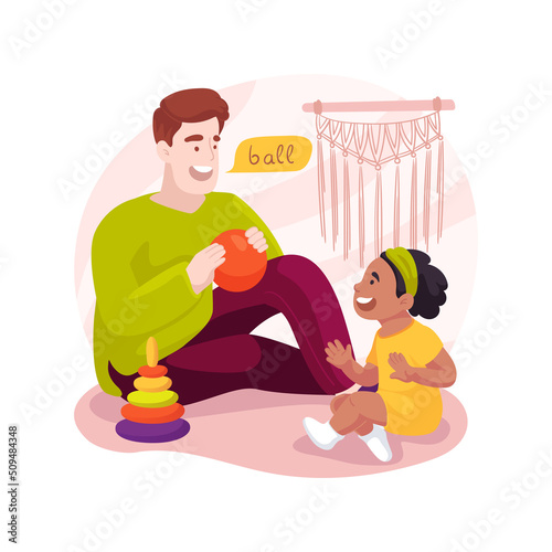 Learning to understand words isolated cartoon vector illustration.