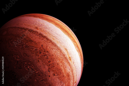 Fototapeta Naklejka Na Ścianę i Meble -  Planet Jupiter, on a dark background. Elements of this image furnished by NASA