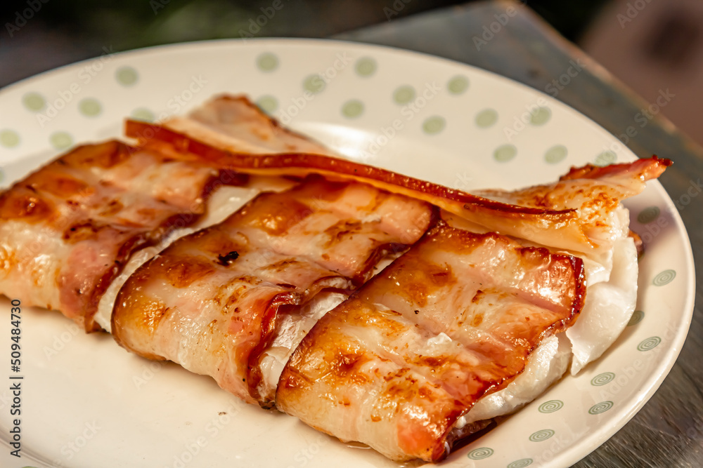 Cod fish wrapped in bacon Cod fish wrapped in bacon