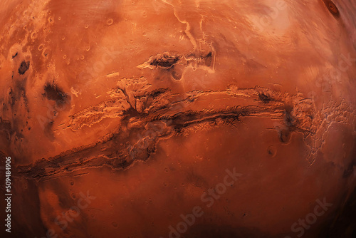 Fototapeta Naklejka Na Ścianę i Meble -  The surface of Mars, close-up, from space. Elements of this image furnished by NASA