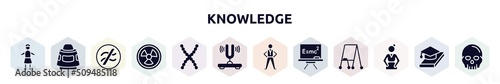 Fotografie knowledge filled icons set
