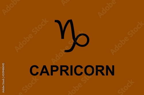 Capricorn Zodiac Sign With Brown Background