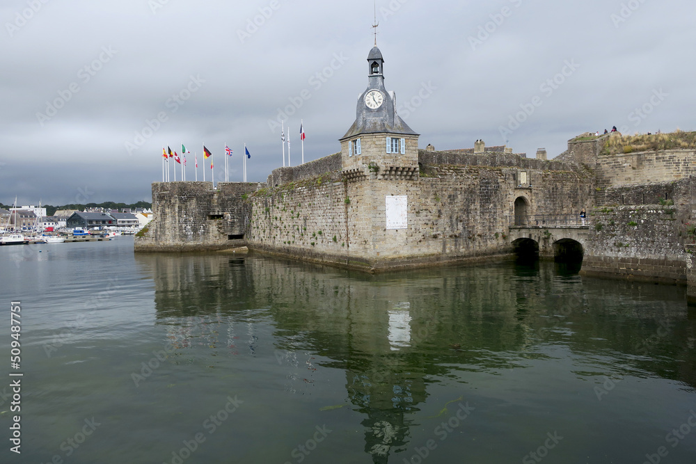 View of the sea fortress of Concarneau in Brittany, France
