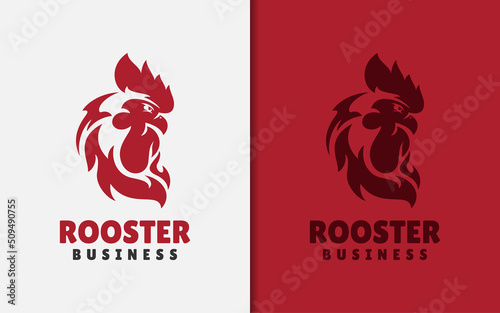 Modern Red Rooster Logo Design with Creative Concept.