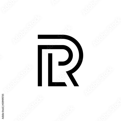 r p l rpl plr lrp initial logo design vector template
