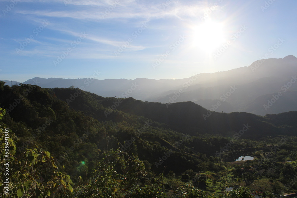 mountains in the morning