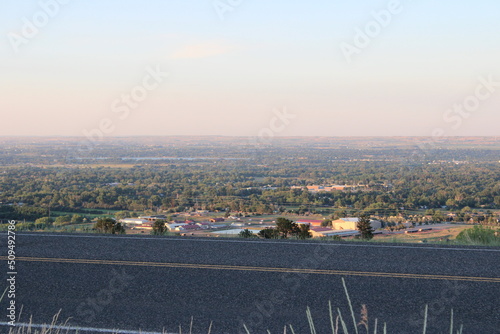 landscape beyond road from height