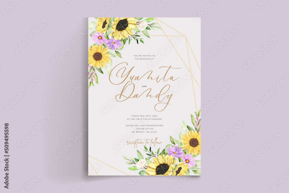 hand drawn summer floral background frame