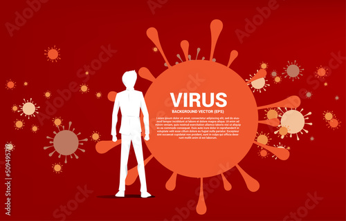 silhouette of businessman with particle of virus outbreak background. Concept for economic crisis from virus outbreak.