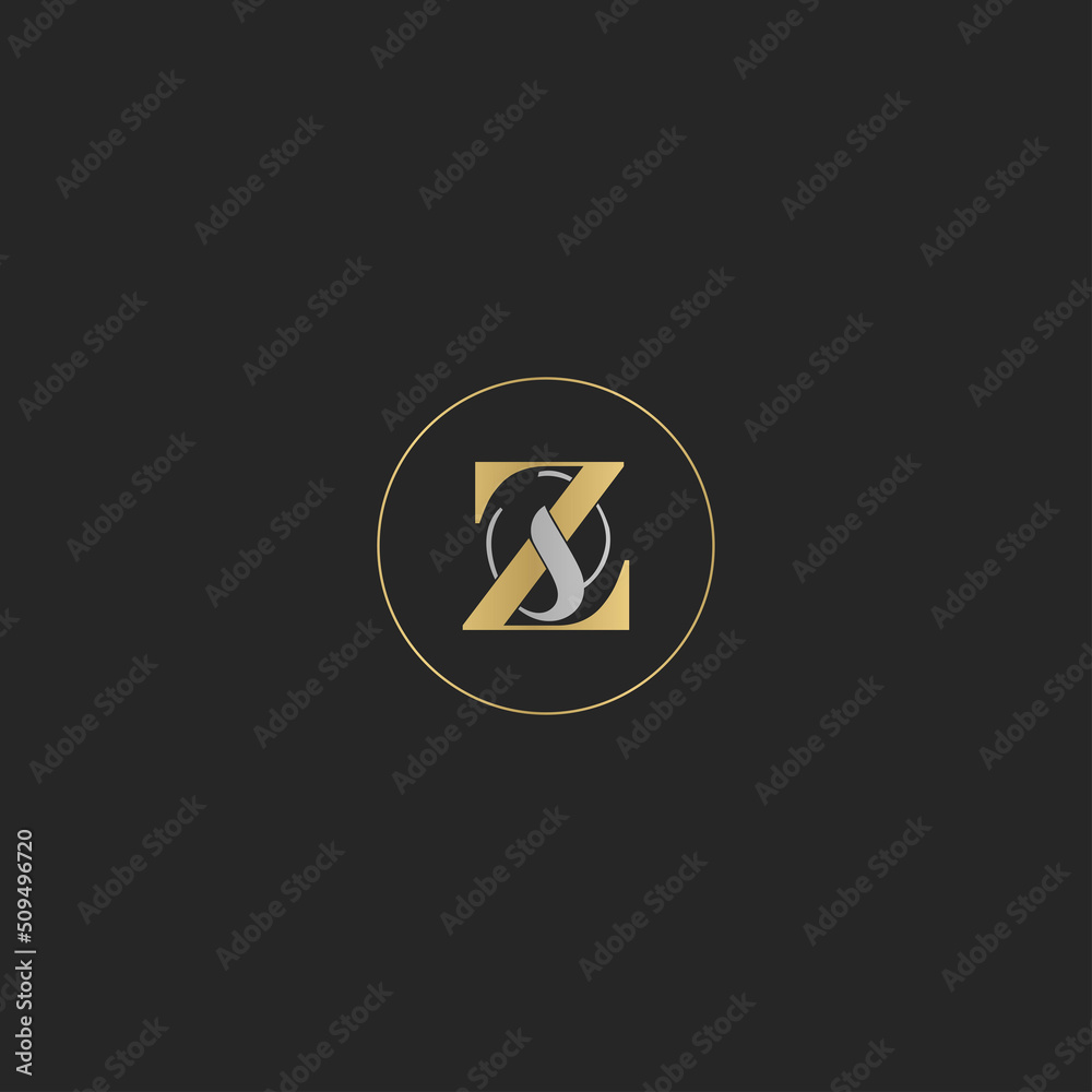 Initial letter zw logo or wz logo vector design template - obrazy, fototapety, plakaty 