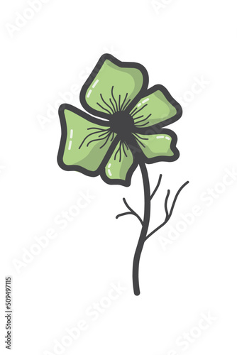 illustration of a flower green