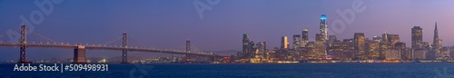 San Francisco skyline view at night