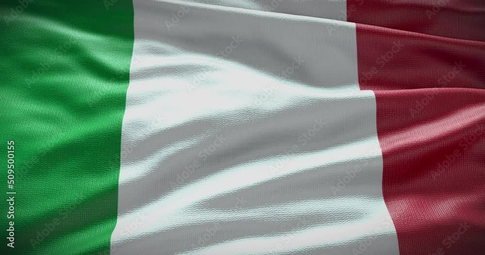 Italy national flag waving background, 4k backdrop animation