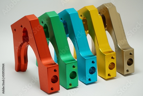 Aluminum Machined Parts by CNC Machine,Anodize Aluminum.Metal parts, milling industry.
