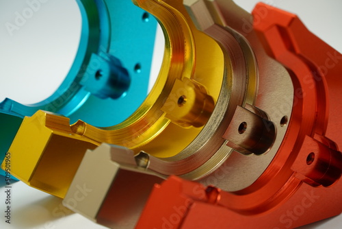 Aluminum Machined Parts by CNC Machine,Anodize Aluminum.Metal parts, milling industry.