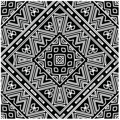 Abstract background with black and white mandala. Unique geometric vector swatch. Perfect for site backdrop  wrapping paper  wallpaper  textile and surface design.