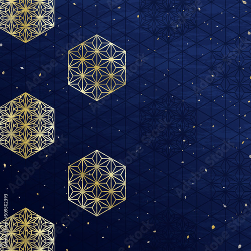 麻の葉柄をアレンジした和風ベクター素材