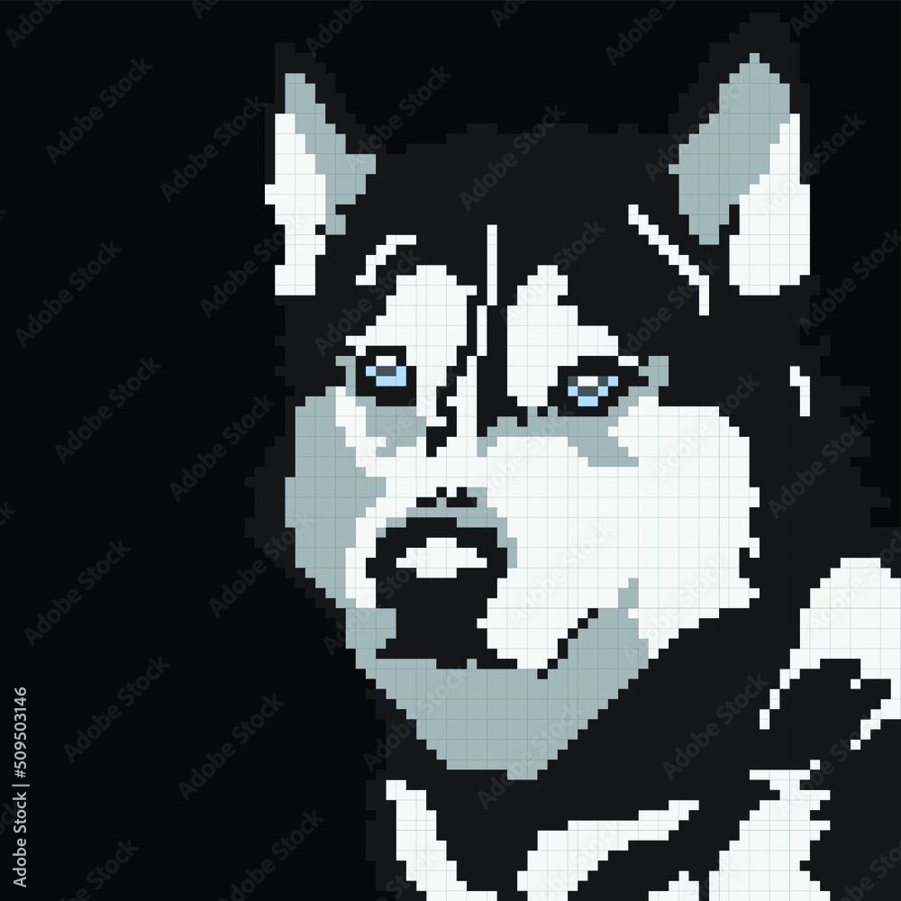 Fototapeta premium Pixel Art Dog Animal 