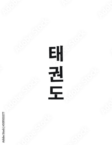 Taekwondo Written in Korean Hangul (Vertical Bold)