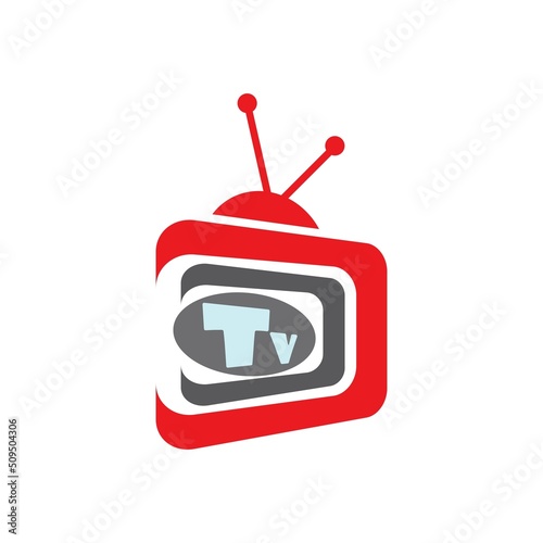 TV logo design flat icon