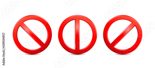 Free Download Prohibition sign red 3D isolated on white background. Prohibition symbol template icon vector EPS10 Illustration. - GFXLoad