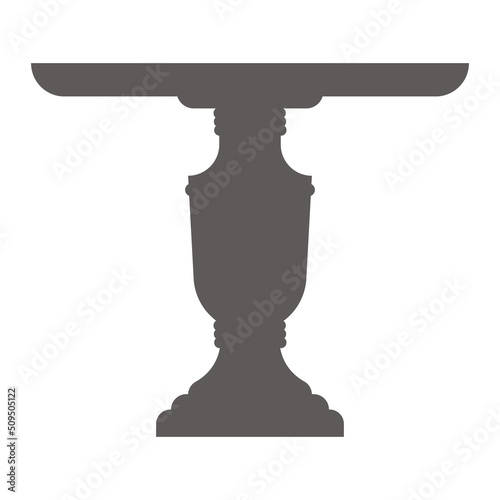 Cake stand in flat icon style. Empty tray for fruit and desserts. Vector silhouette
