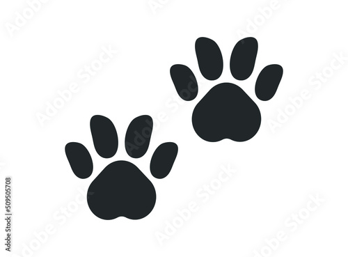 Paw dog footprint icon logo vector, design template.