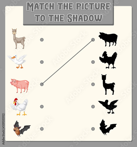 Shadow matching game template