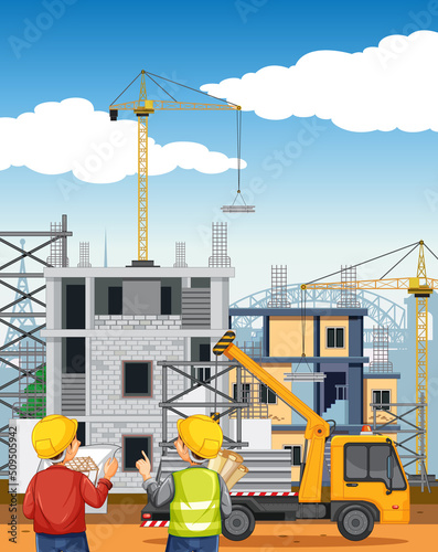 Building construction site background