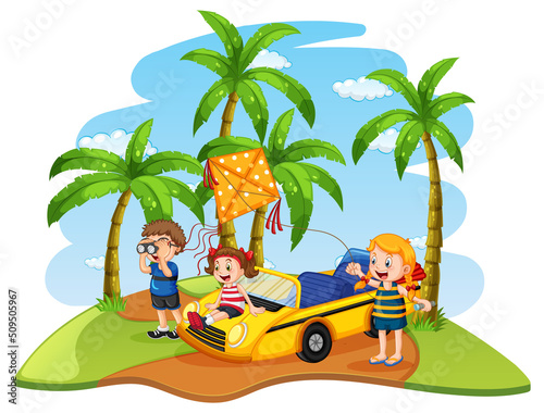 Road trip vacation at the beach