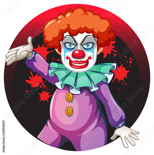 Cartoon clown with red nose