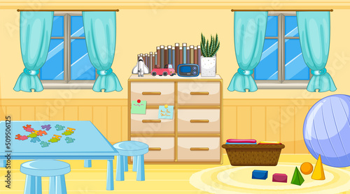 Children room with many furnitures