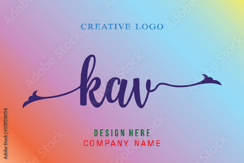 KAV lettering logo is simple, easy to understand and authoritative photo