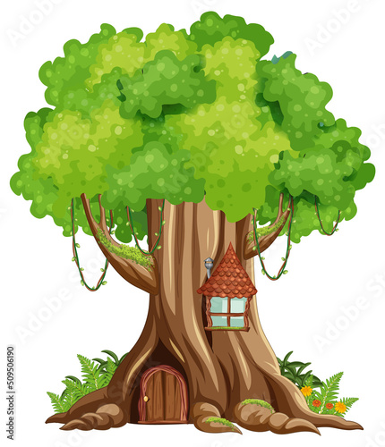 Big tree isolated cartoon